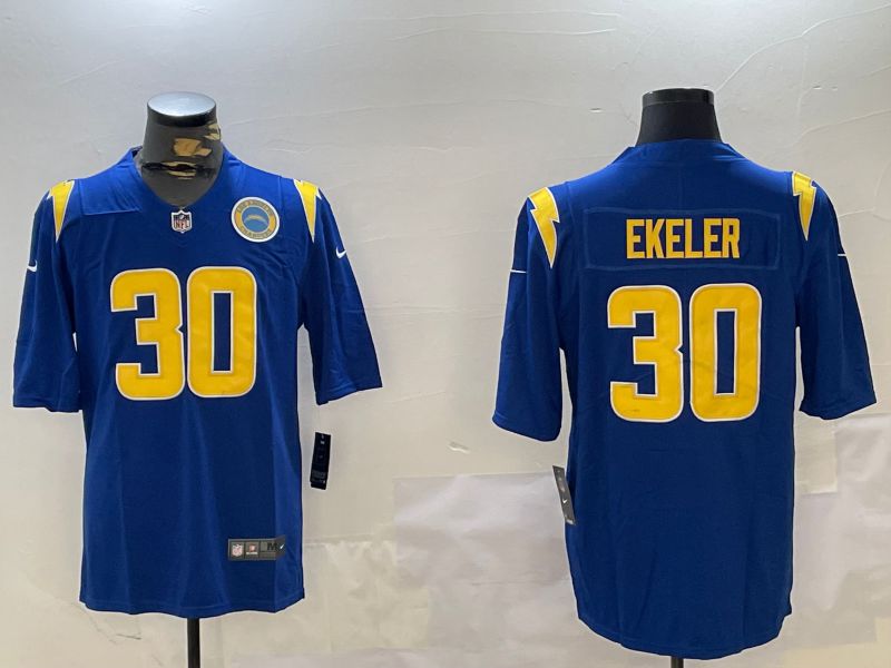 Men Los Angeles Chargers #30 Ekeler Blue Second generation 2024 Nike Limited NFL Jersey style 2